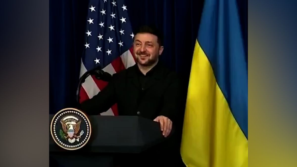 Putin chce, aby Ukrajina byla úspěšná, prohlásil Trump na tiskové konferenci. Zelenského výraz mluví za vše